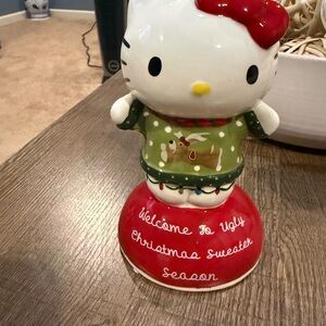 Blue Sky Festive Hello Kitty Figurine - Red and Green